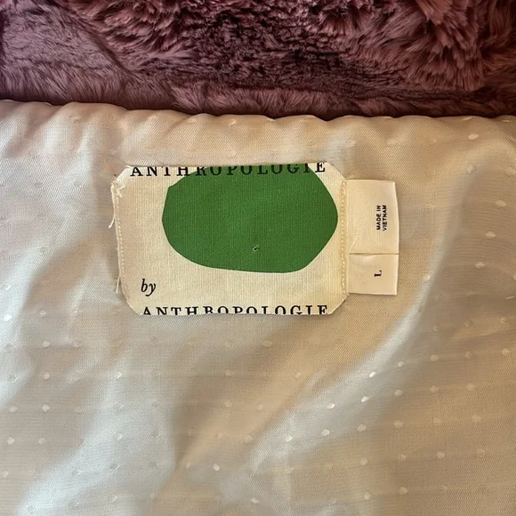 Anthropologie Faux Fur Jacket Teddy Bomber Mauve Dusty Rose - Picture 11 of 15